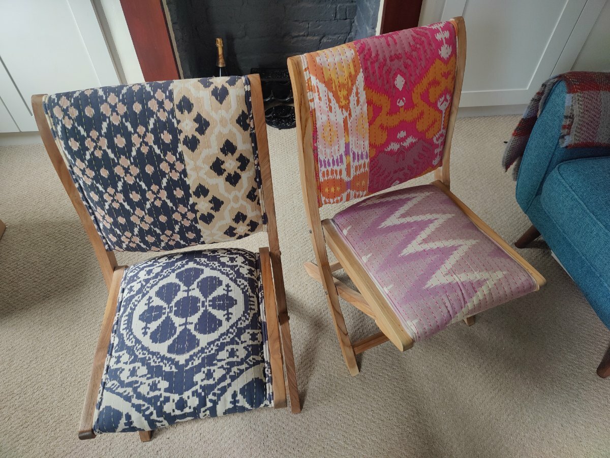 Anthropologie folding chairs x 2 100 RRP 496 For Sale